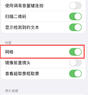 潍城苹果手机维修网点分享iPhone如何开启九宫格构图功能 