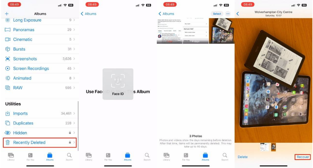 潍城苹果14维修分享 iPhone14 上恢复已删除的照片 