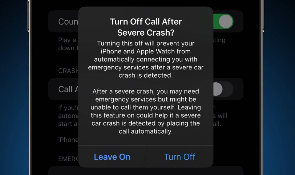 潍城苹果14维修分享 iPhone 14 和 Apple Watch 上关闭崩溃检测 