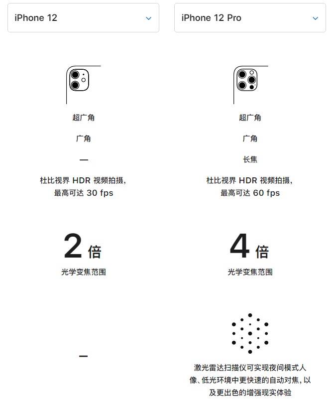 潍城苹果手机维修分享苹果 iPhone 12 与 iPhone 12 Pro 选哪款 